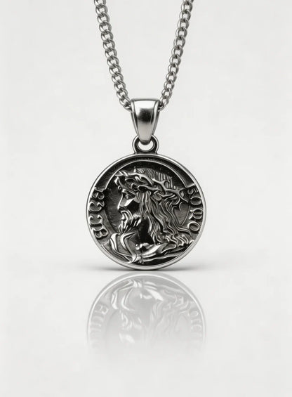 Jesus quarter necklace
