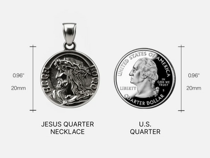 Jesus quarter necklace