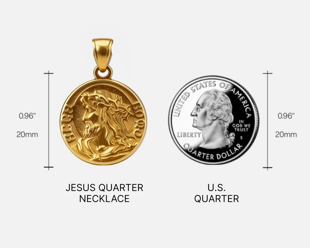 Jesus quarter necklace