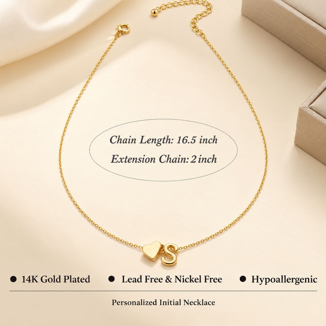 Heart Initial Necklace