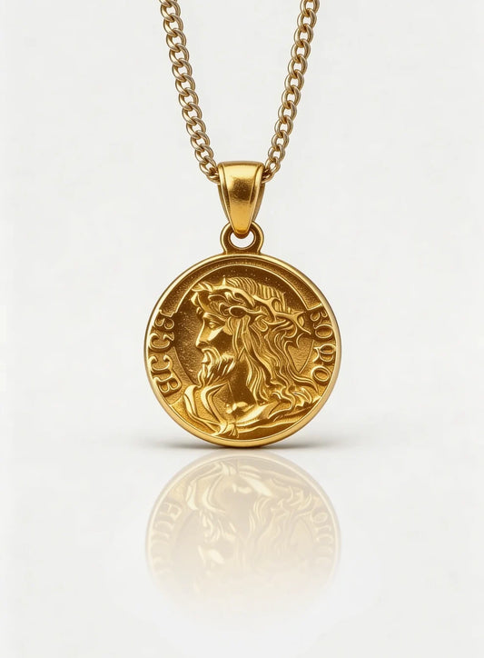 Jesus quarter necklace
