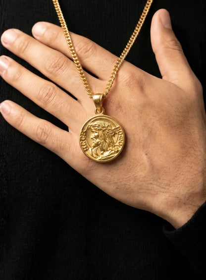 Jesus quarter necklace