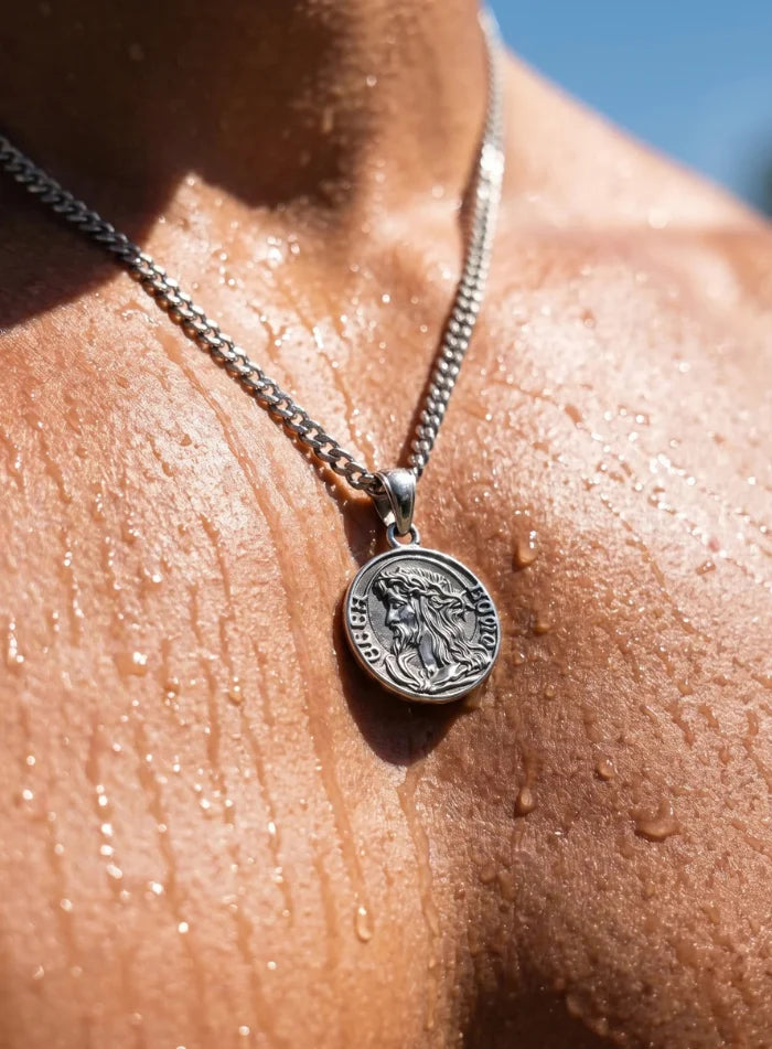 Jesus quarter necklace