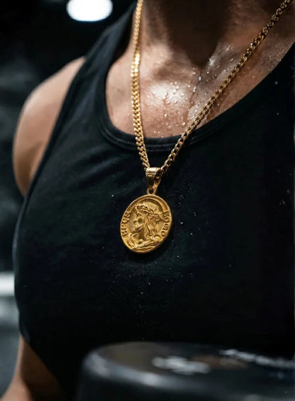 Jesus quarter necklace