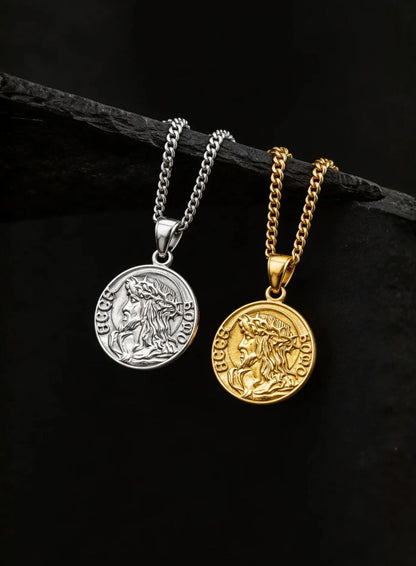 Jesus quarter necklace