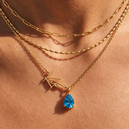 The Signature Birthstone Name Necklace
